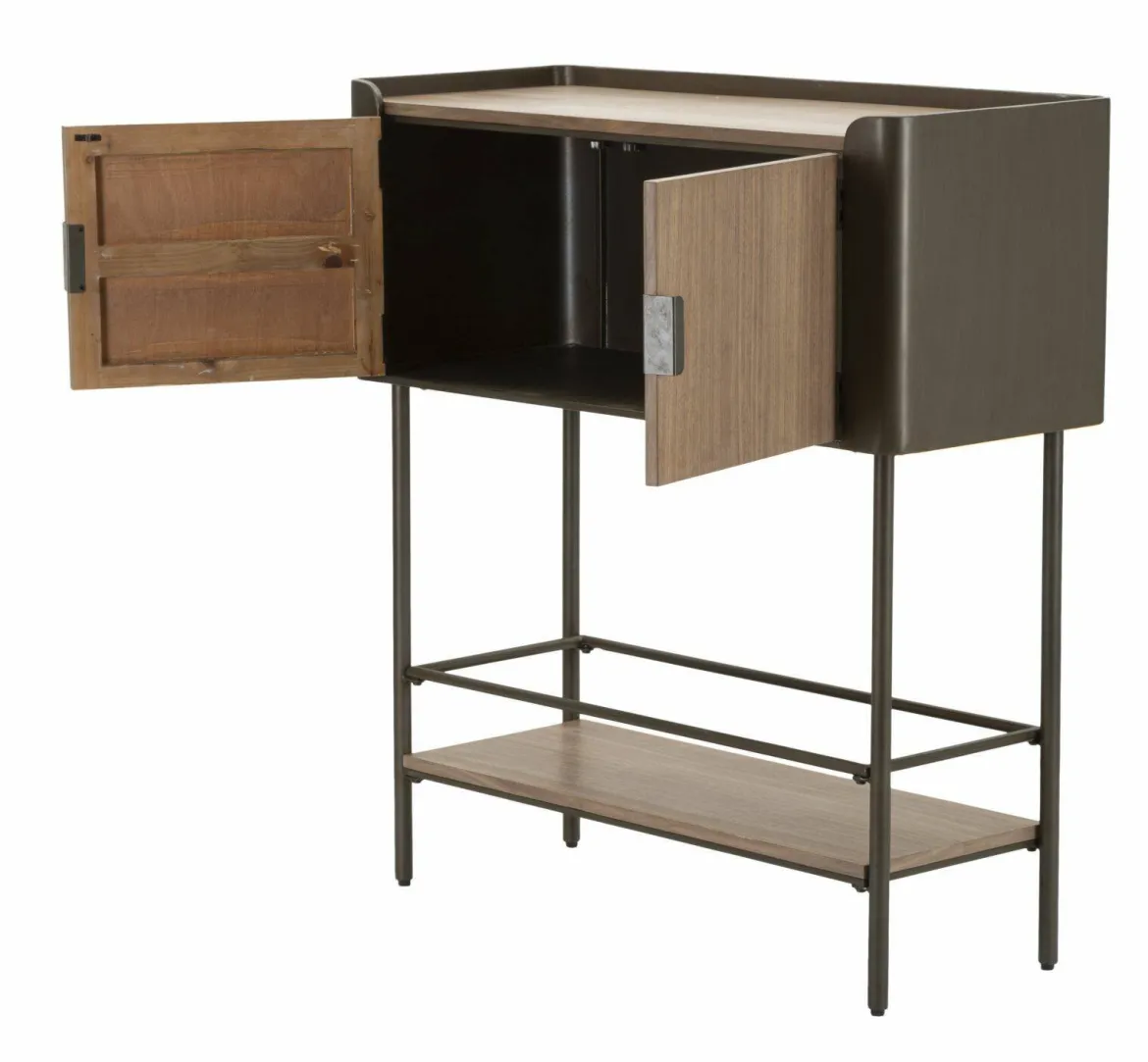Porta TV grigio e marrone 100x42x110h cm 2 ante - Quilt
