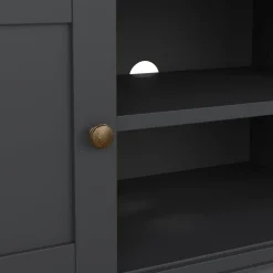 Porta TV grigio 149x41x50h cm 2 ante - Ziba