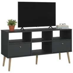 Porta TV grigio 117x39x60h cm in legno - Conte