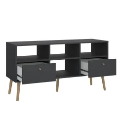 Porta TV grigio 117x39x60h cm in legno - Conte