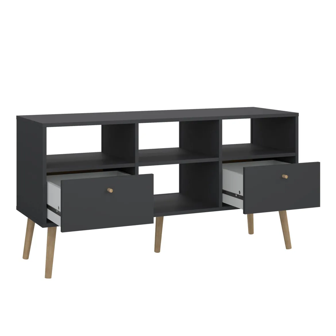 Porta TV grigio 117x39x60h cm in legno - Conte