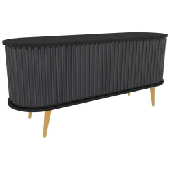 Porta TV nero e antracite 140x43x64h cm 2 ante - Bailu