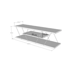 Porta TV nero,noce 120x30x33h cm in legno - Desdemona