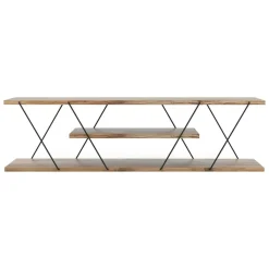 Porta TV nero,noce 120x30x33h cm in legno - Desdemona