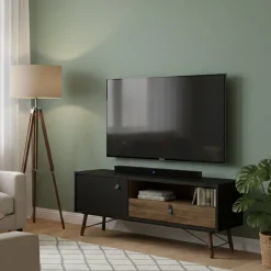 Porta TV nero,noce 150x40x59h cm in legno - Antoine