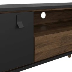 Porta TV nero,noce 155x48x48h cm in legno - Rosata