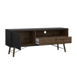 Porta TV nero,noce 155x48x48h cm in legno - Rosata