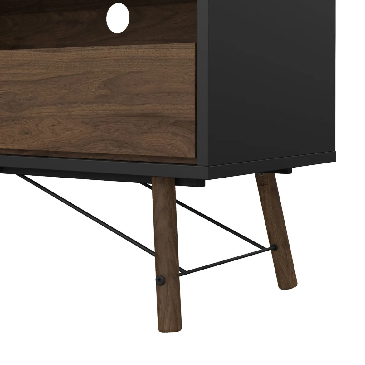 Porta TV nero,noce 155x48x48h cm in legno - Rosata