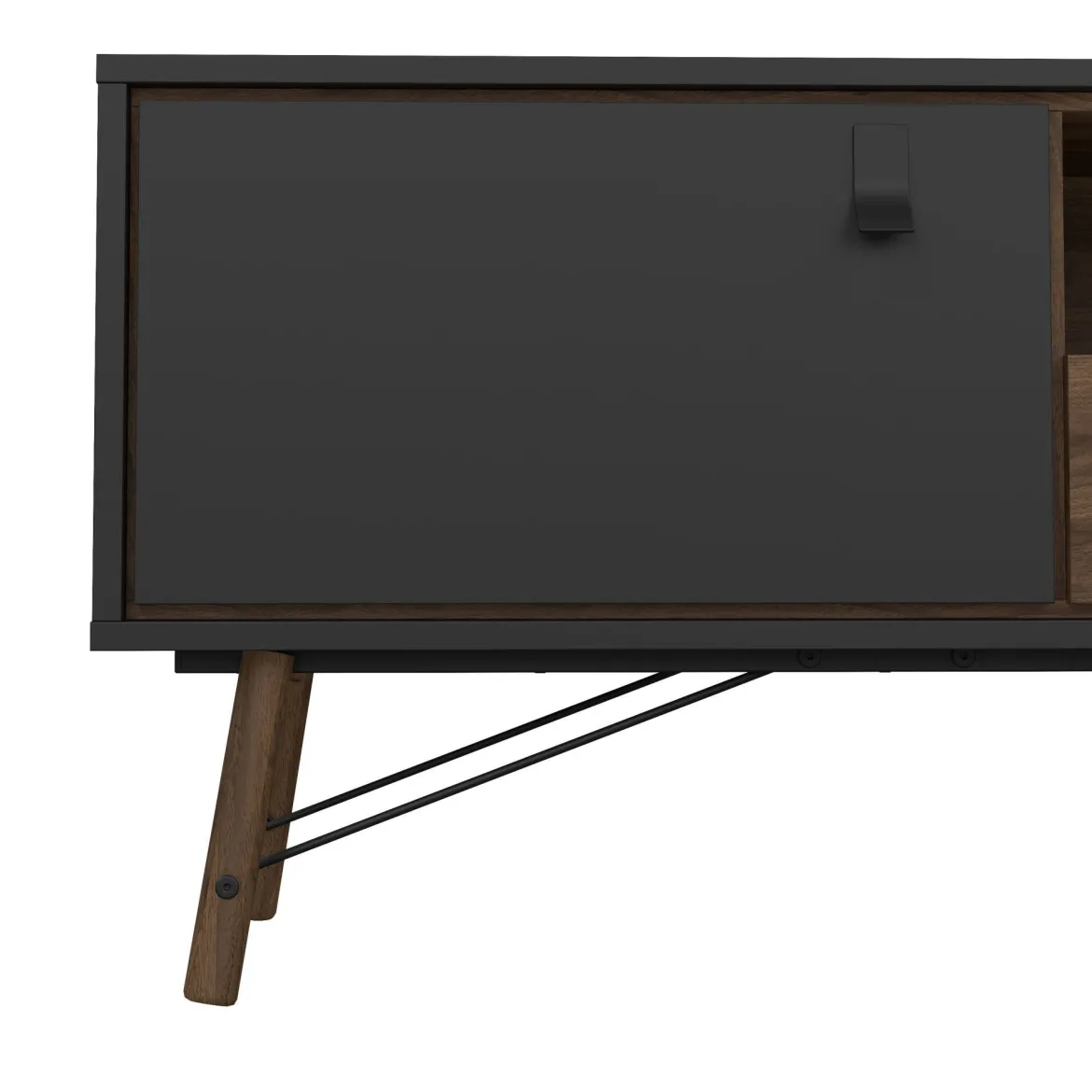 Porta TV nero,noce 155x48x48h cm in legno - Rosata