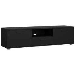 Porta TV nero 147x39x38h cm 2 ante e 1 cassetto - Charo