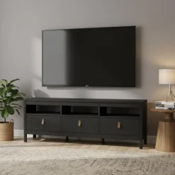 Porta TV nero 151x38x54h cm in legno - Astana