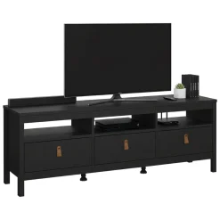 Porta TV nero 151x38x54h cm in legno - Astana