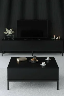 Porta TV nero 180x30x47h cm modulabile - Espero