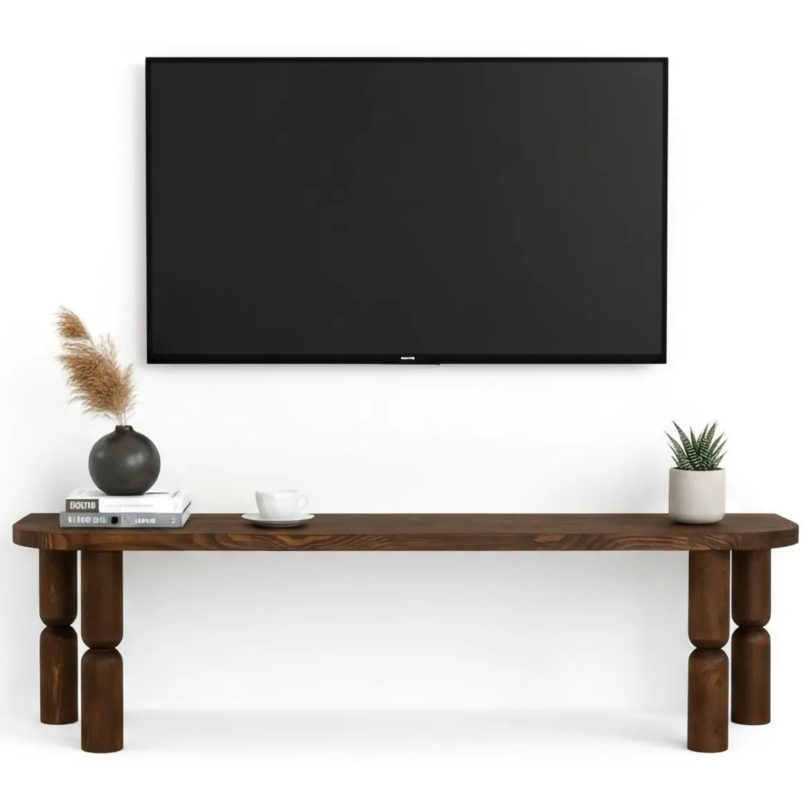 Porta TV noce 140x35x40h cm in legno - Fengshen