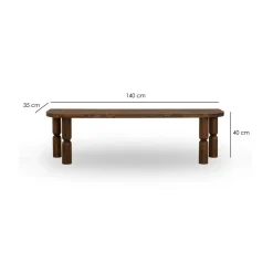 Porta TV noce 140x35x40h cm in legno - Fengshen