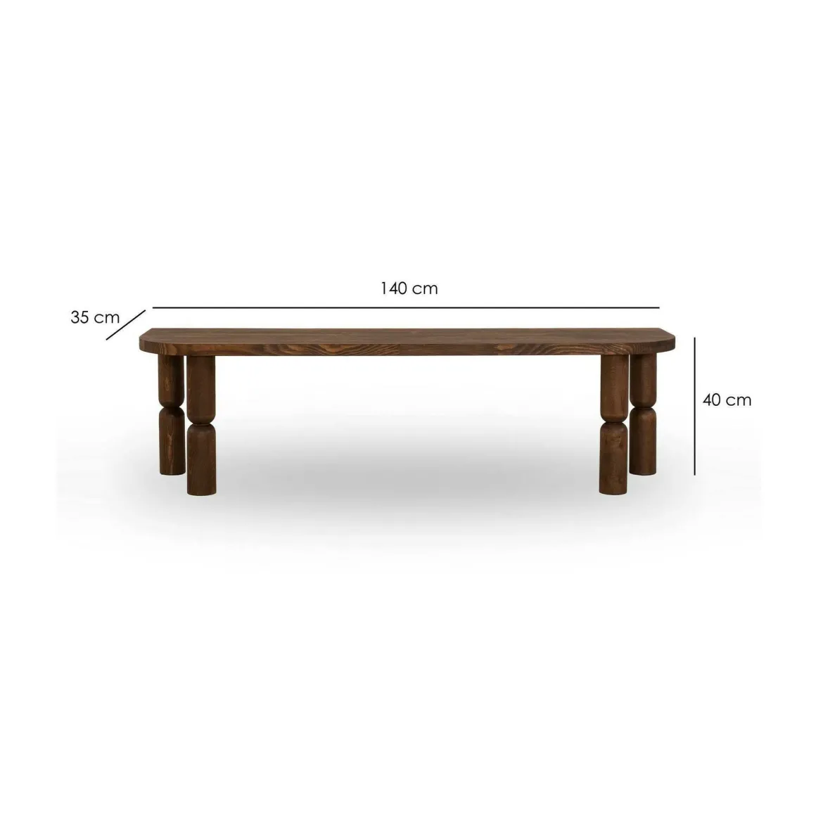 Porta TV noce 140x35x40h cm in legno - Fengshen