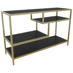 Porta TV oro e antracite 120x39x75h cm in legno - Ivette