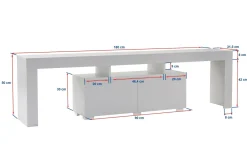 Porta TV pino 180x31x50h cm 2 ante - Andarna