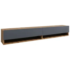 Porta TV quercia e antracite 180x31x29h cm 2 ante - Compasso
