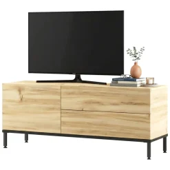 Porta TV quercia e nero 120x35x46h cm 3 ante - Zephir