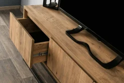 Porta TV quercia e nero 140x40x50h cm in legno - Ignazia