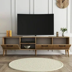 Porta TV quercia 180x35x53h cm 3 ante - Brugine