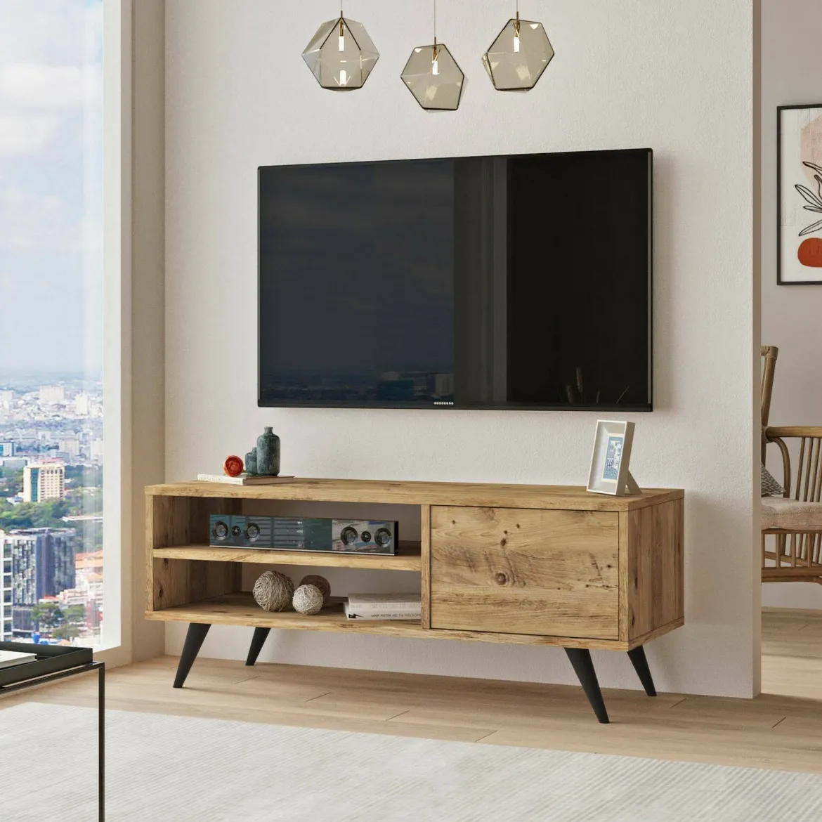Porta TV quercia 110x40x44h cm 2 ante - Max