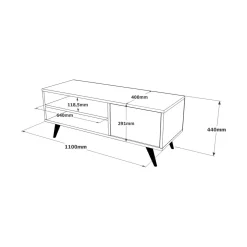 Porta TV quercia 110x40x44h cm 2 ante - Max
