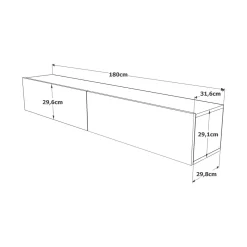 Porta TV quercia 180x31x29h cm 2 ante - Pavone