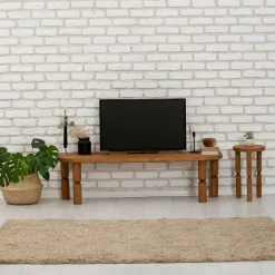 Porta TV quercia 140x35x40h cm in legno - Fengshen