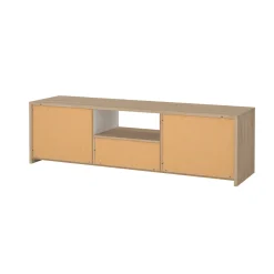 Porta TV rovere e bianco lucido 204x42x48h cm modulabile - Animeli