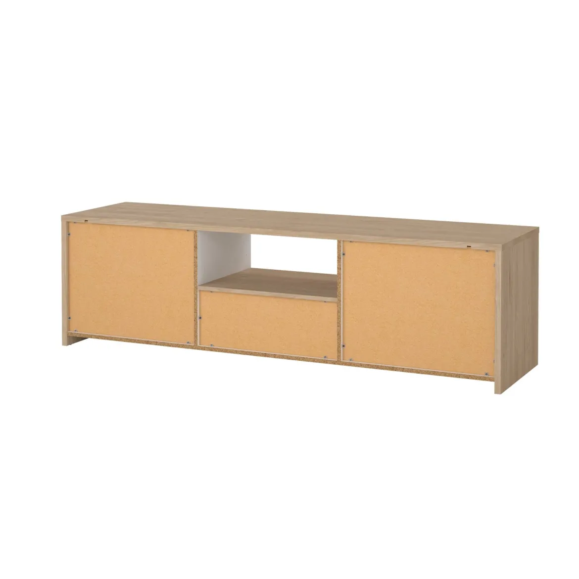 Porta TV rovere e bianco lucido 204x42x48h cm modulabile - Animeli