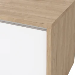 Porta TV rovere e bianco lucido 204x42x48h cm modulabile - Animeli