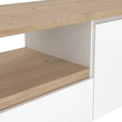 Porta TV rovere e bianco lucido 204x42x48h cm modulabile - Animeli