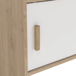 Porta TV rovere e bianco 158x48x180h cm 2 ante - Nicosia