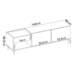 Porta TV rovere nodi e antracite 165x40x46h cm modulabile - Argon