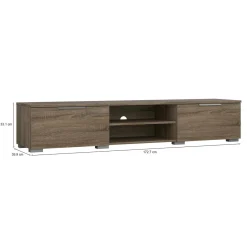 Porta TV rovere 172x39x33h cm 3 ante - Ammiro