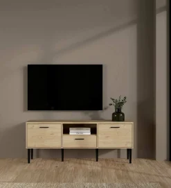 Porta TV rovere 147x39x56h cm 2 ante e 1 cassetto - elie
