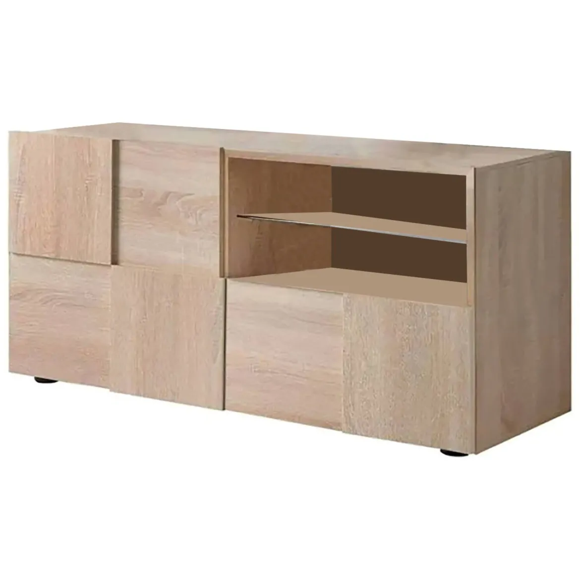 Porta TV rovere 122x43x57h cm in legno - Ward