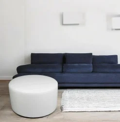 Pouf cilindrico bianco 79x79x42h cm - Anacapri