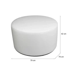 Pouf cilindrico bianco 79x79x42h cm - Anacapri
