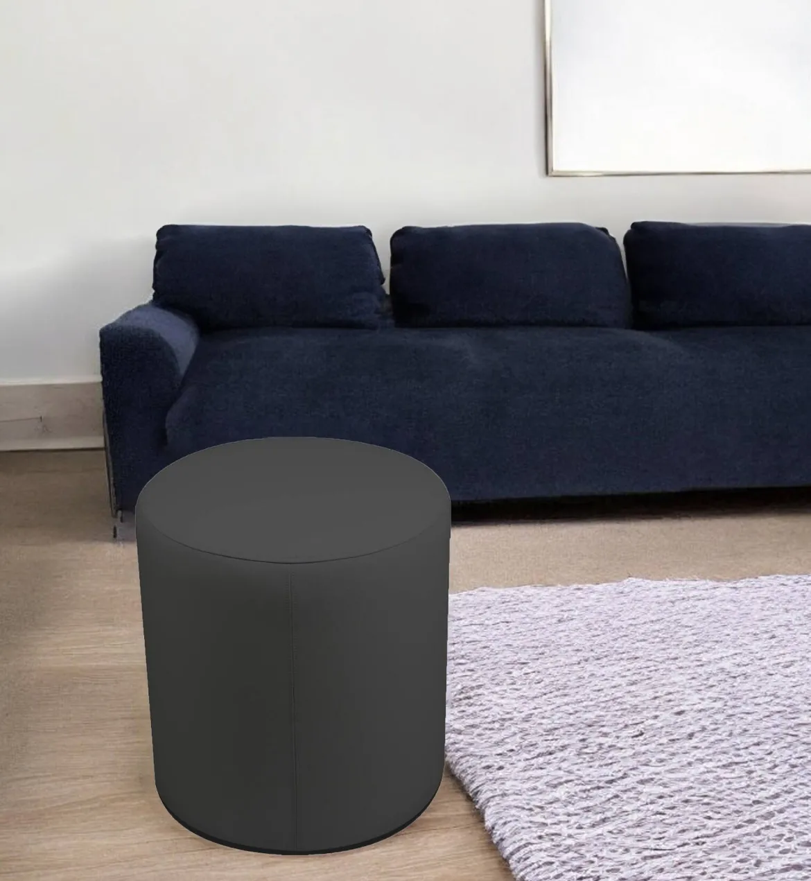 Pouf cilindrico grigio scuro 40x40x42h cm - Lisboa