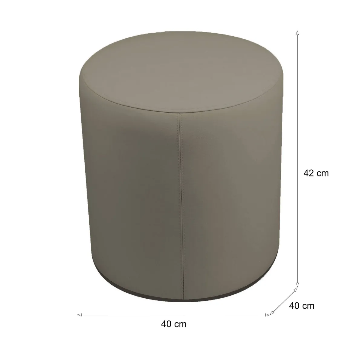 Pouf cilindrico tortora 40x40x42h cm - Lisboa