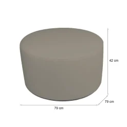 Pouf cilindrico tortora 79x79x42h cm - Anacapri