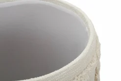 Pouf contenitore rotondo in tessuto 35x35x40h cm bianco - Jarrar