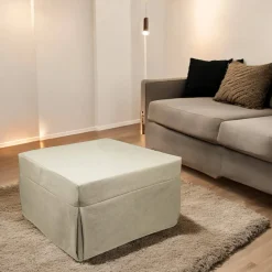 Pouf cubico beige 78x78x45h cm - letto Arno