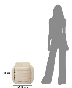 Pouf cubico crema 45x45x45h cm - Bozzente
