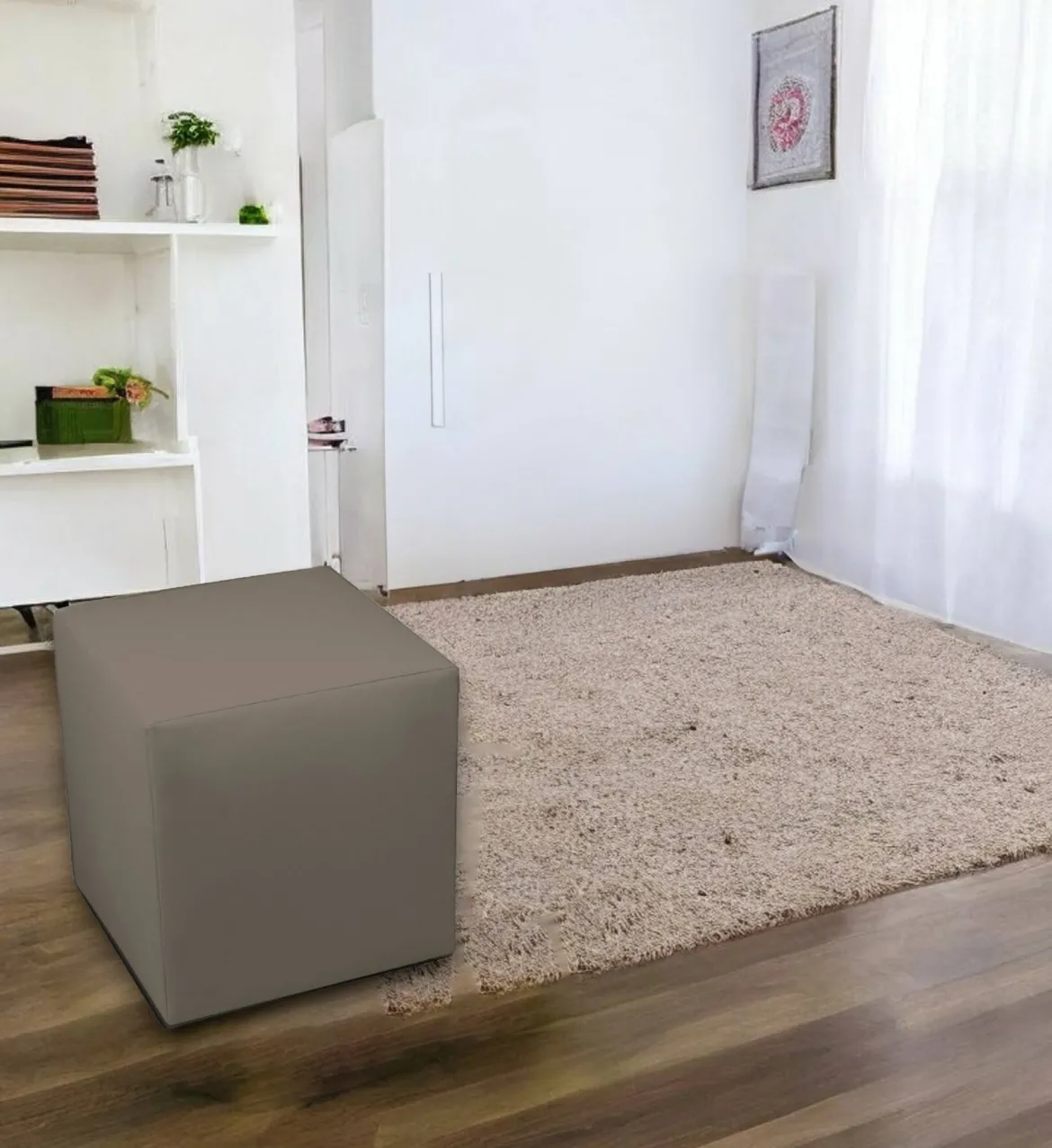 Pouf cubico tortora 40x40x42h cm - Accumoli