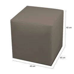 Pouf cubico tortora 40x40x42h cm - Accumoli