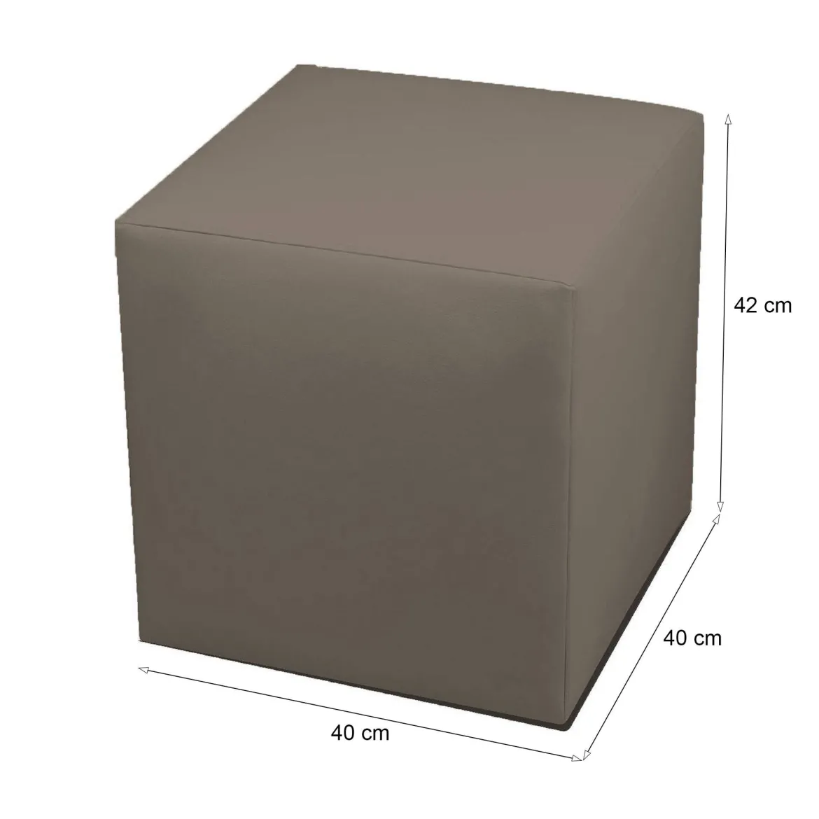 Pouf cubico tortora 40x40x42h cm - Accumoli